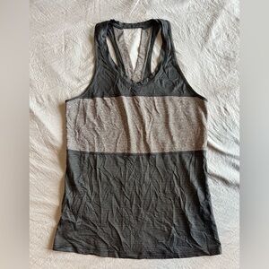 Lululemon Black and Gray Striped Racerback Tank